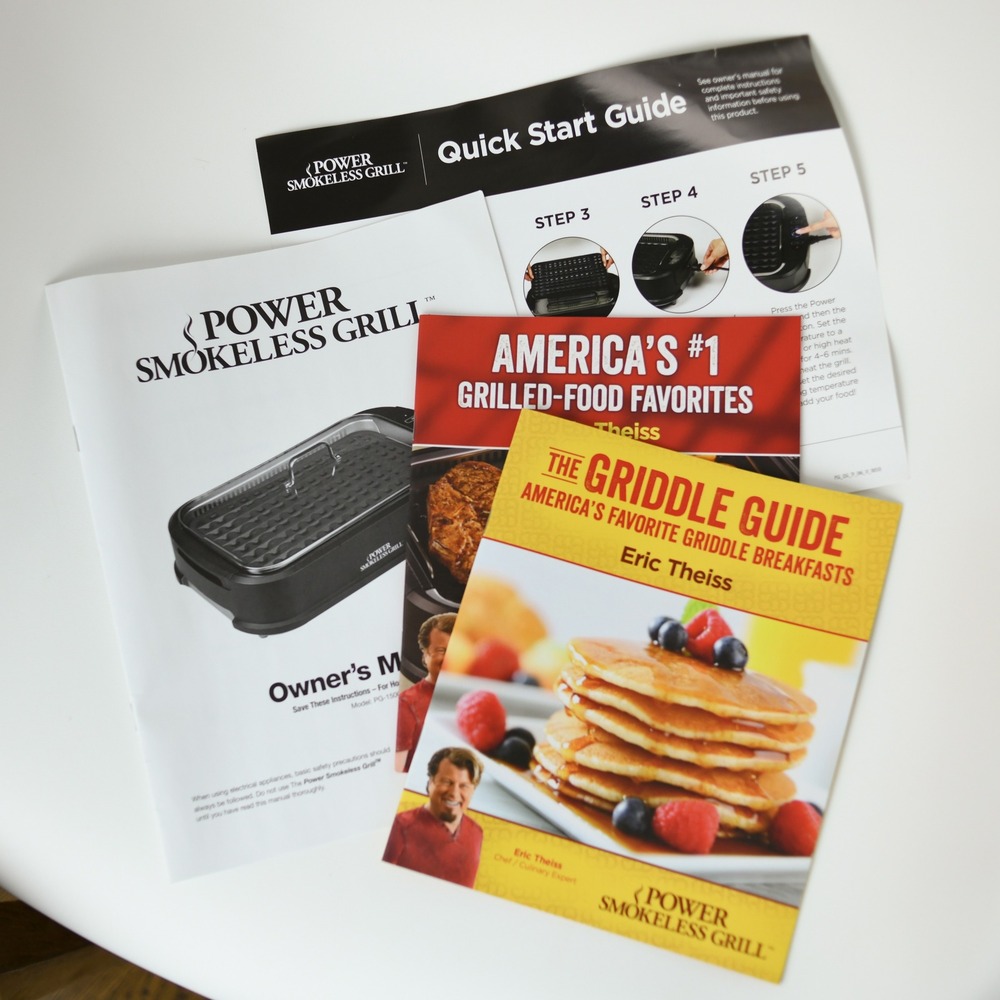 Power XL Smokeless Grill PG-1500 Owners Manual & Recipes Griddle Guide Only